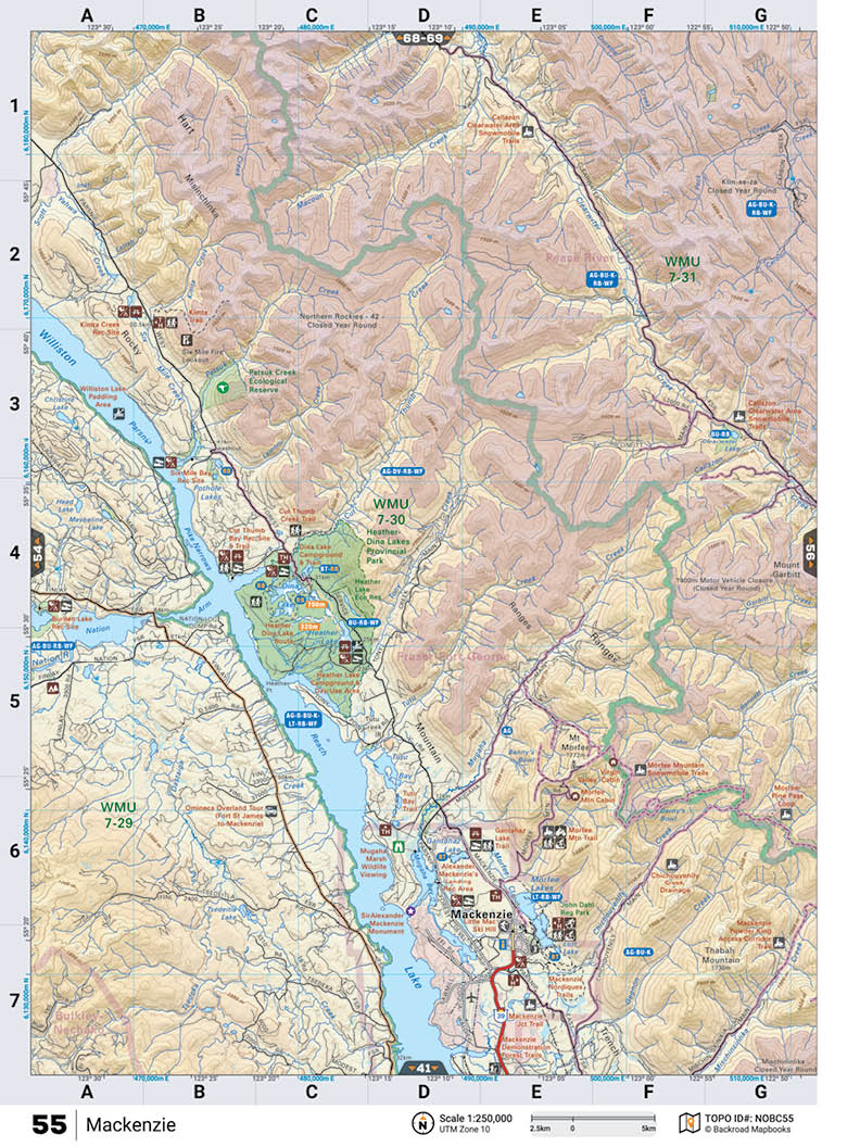 NOBC55 TOPO Map - Mackenzie - Backroad Maps