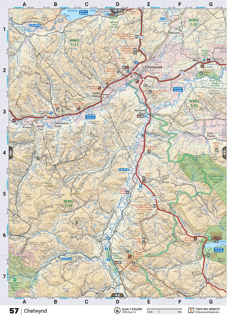 NOBC57 TOPO Map - Chetwynd - Backroad Maps