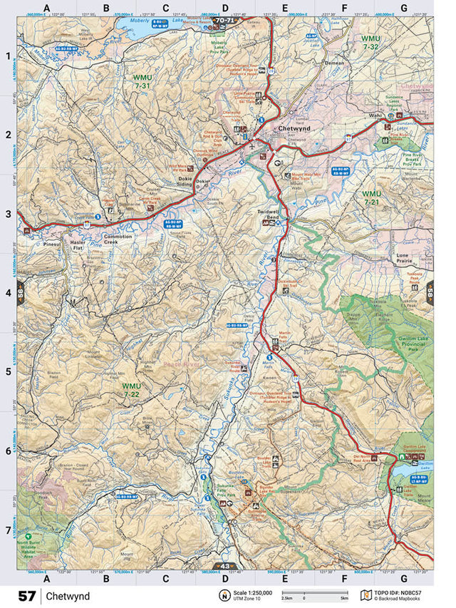 NOBC57 Wall Map - Chetwynd - Backroad Maps