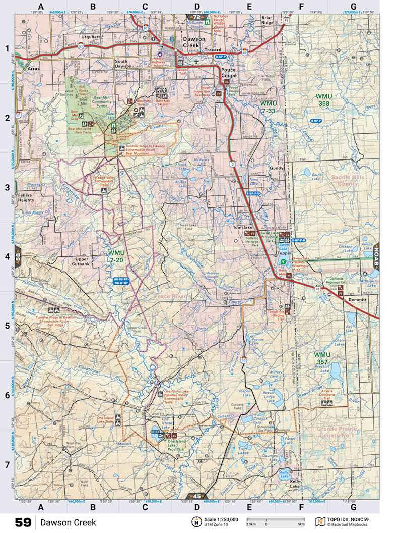 NOBC59 TOPO Map - Dawson Creek