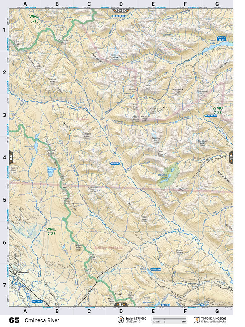 NOBC65 TOPO Map - Omineca River - Backroad Maps