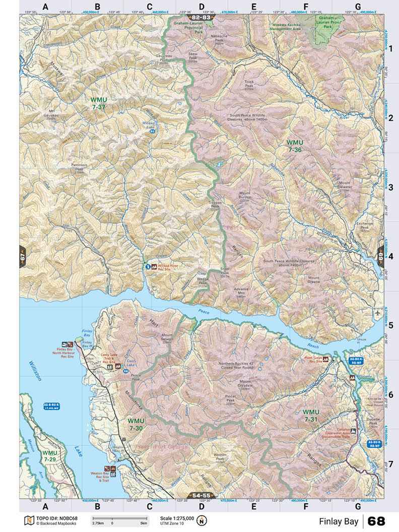 NOBC68 TOPO Map - Finlay Bay