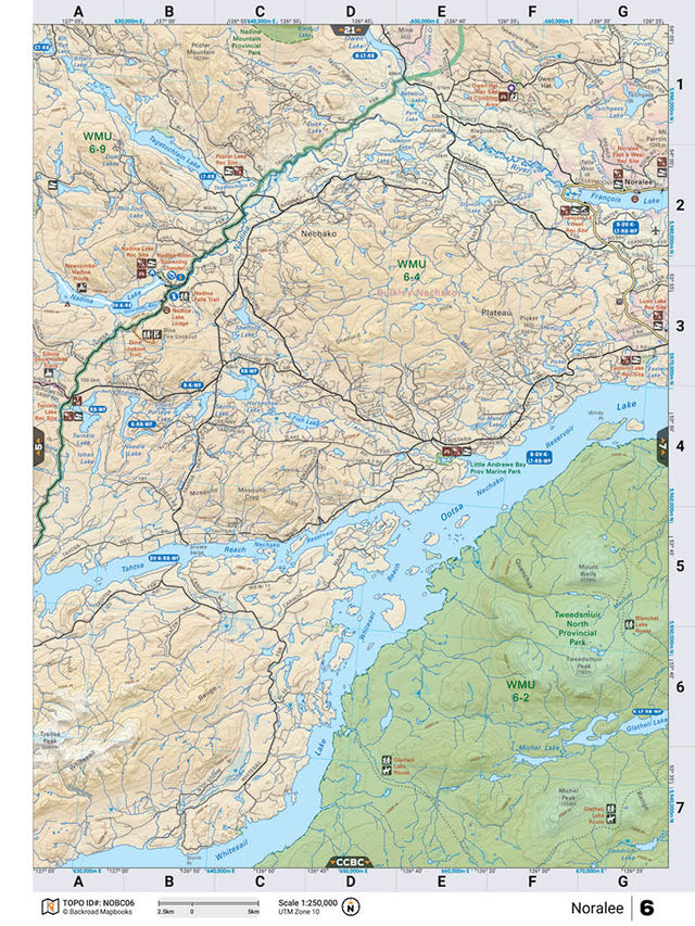 NOBC6 Wall Map - Noralee - Backroad Maps