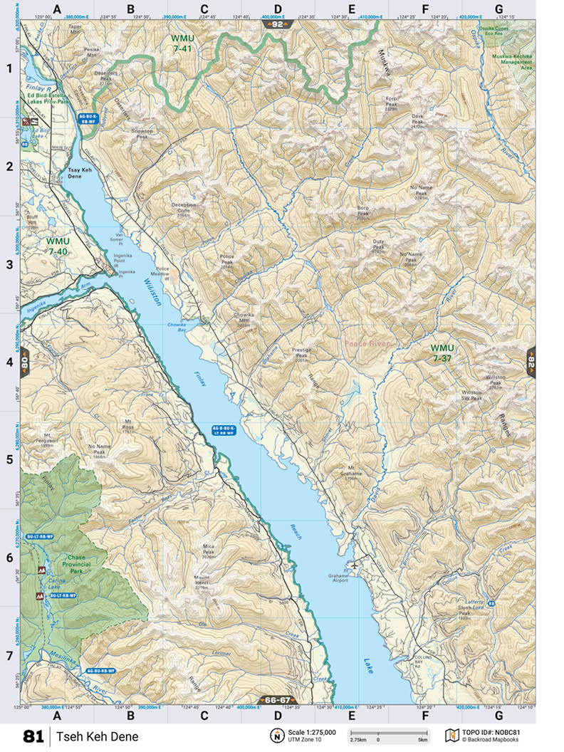 NOBC81 TOPO Map - Tseh Keh Dene - Backroad Maps