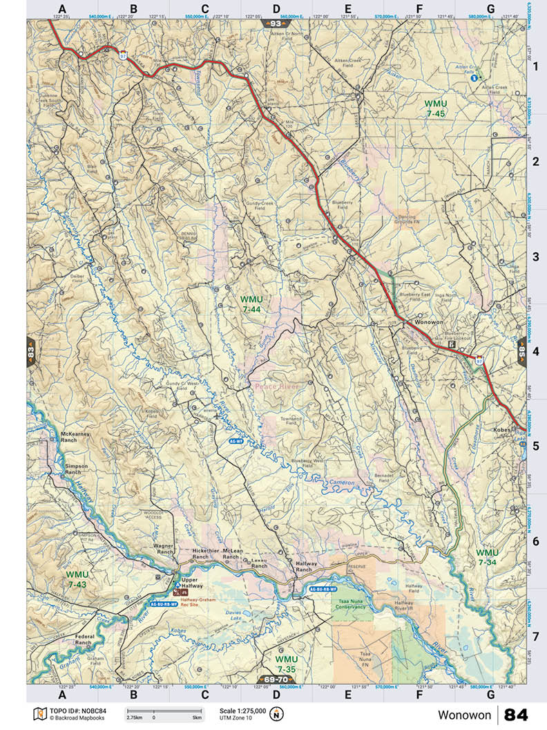 NOBC84 TOPO Map - Wonowan - Backroad Maps