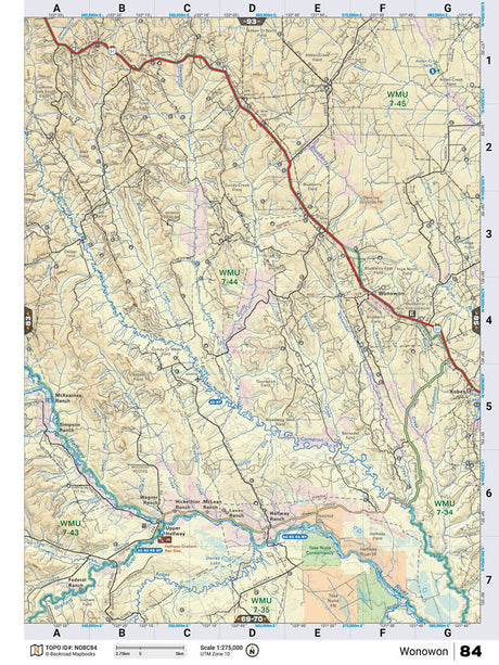 NOBC84 TOPO Map - Wonowan - Backroad Maps