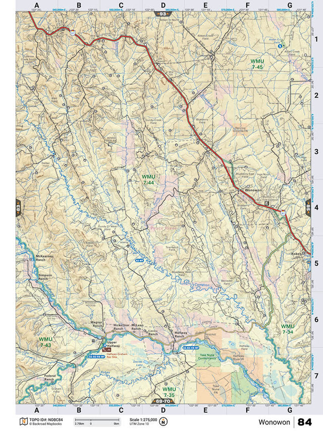 NOBC84 TOPO Map - Wonowan - Backroad Maps