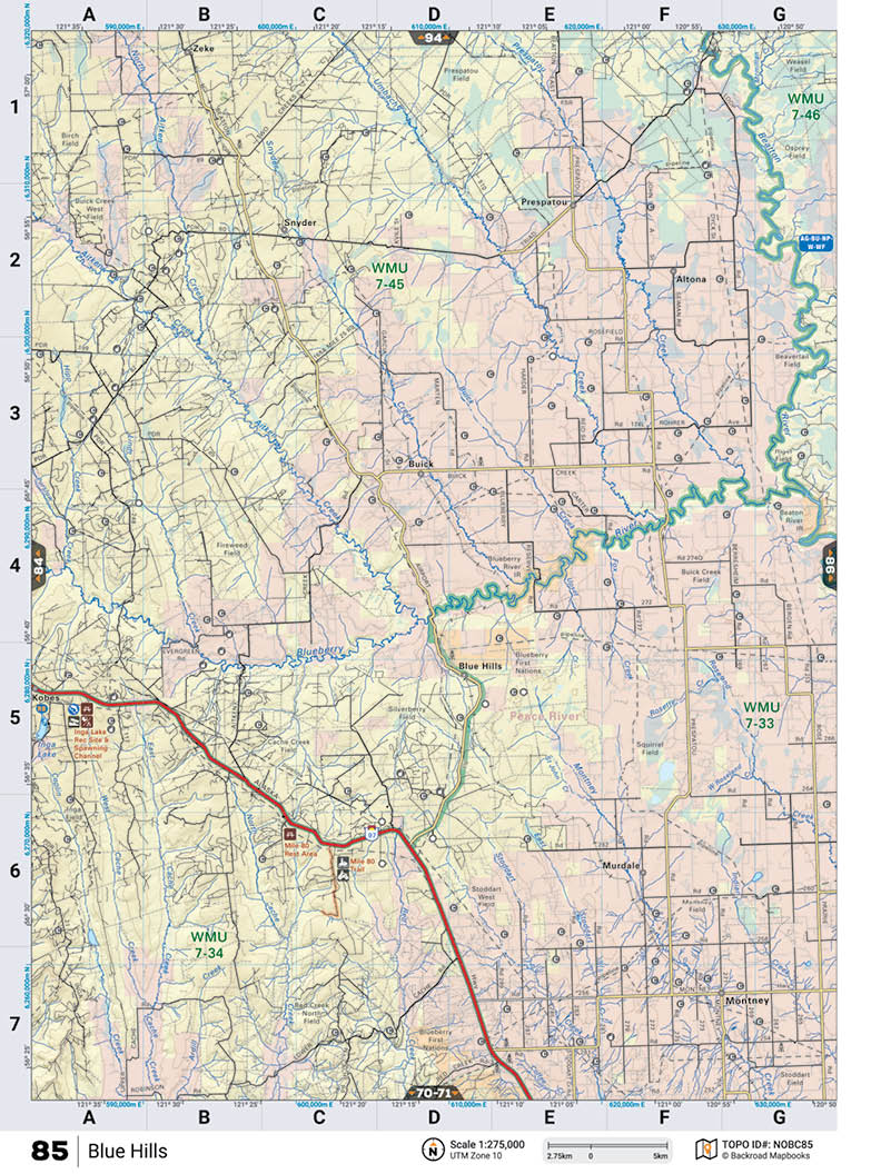NOBC85 TOPO Map - Blue Hills - Backroad Maps