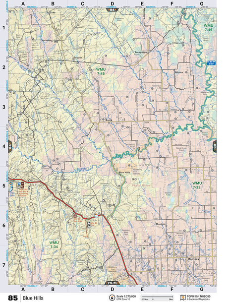 NOBC85 TOPO Map - Blue Hills - Backroad Maps
