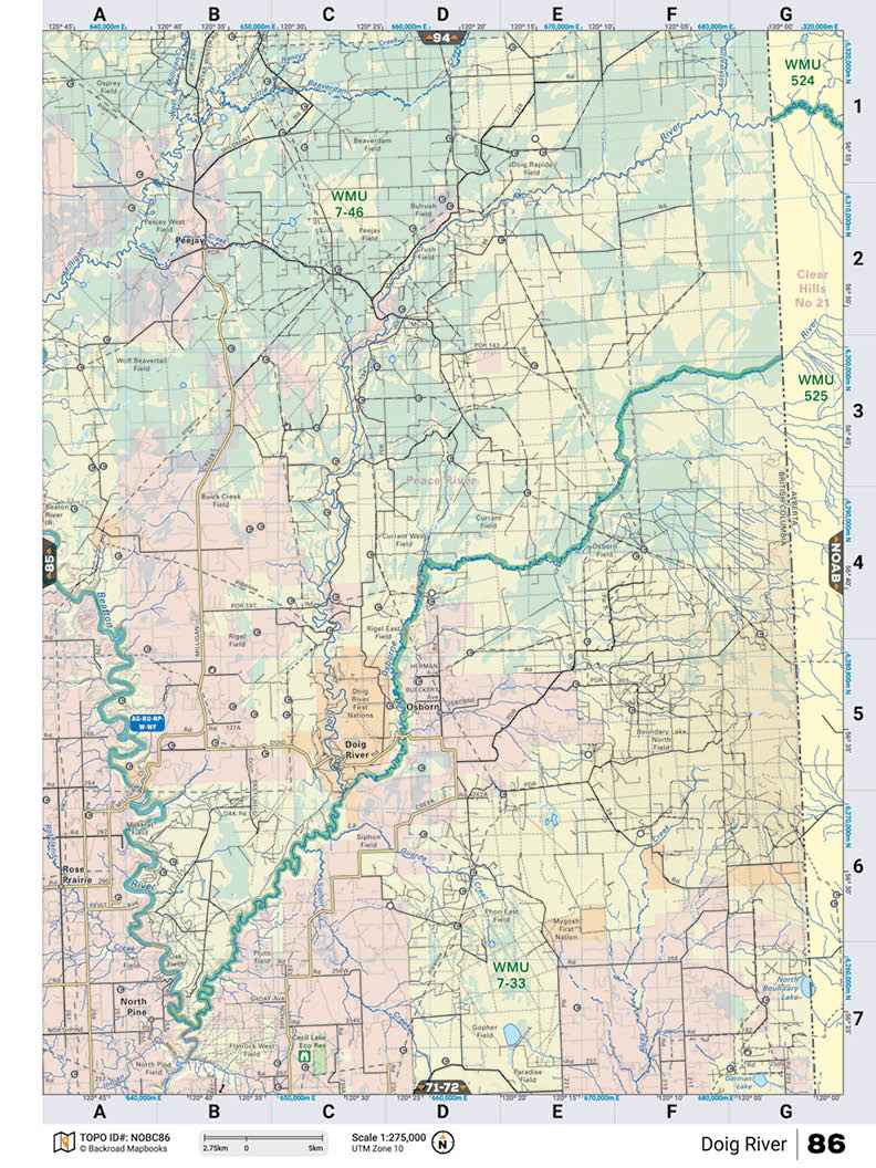 NOBC86 TOPO Map - Doig River