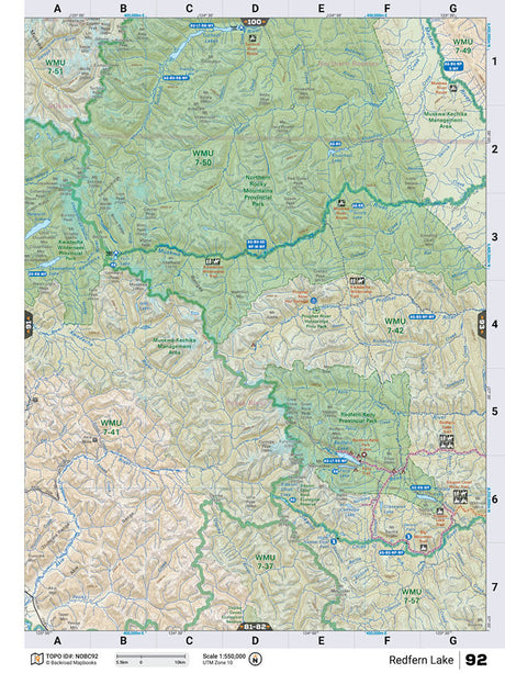 NOBC92 TOPO Map - Redfern Lake - Backroad Maps