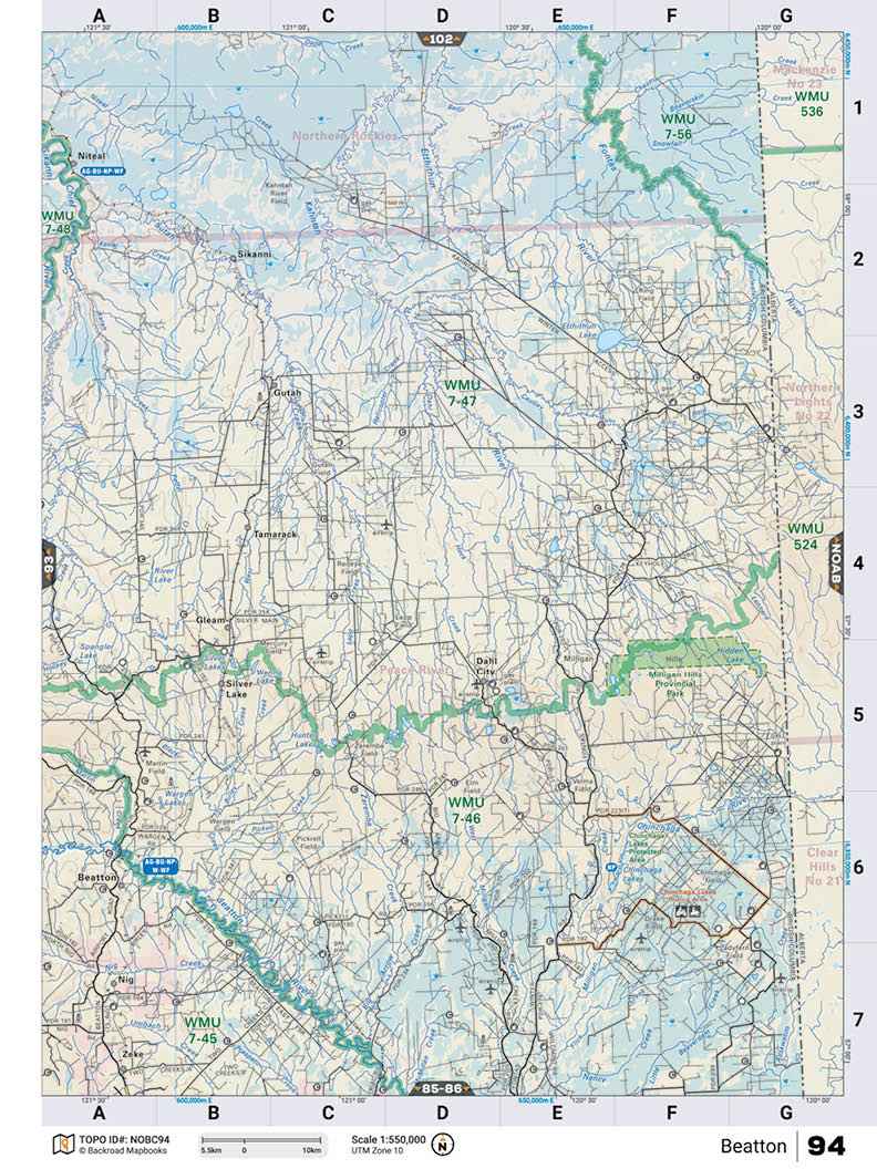 NOBC94 TOPO Map - Beatton