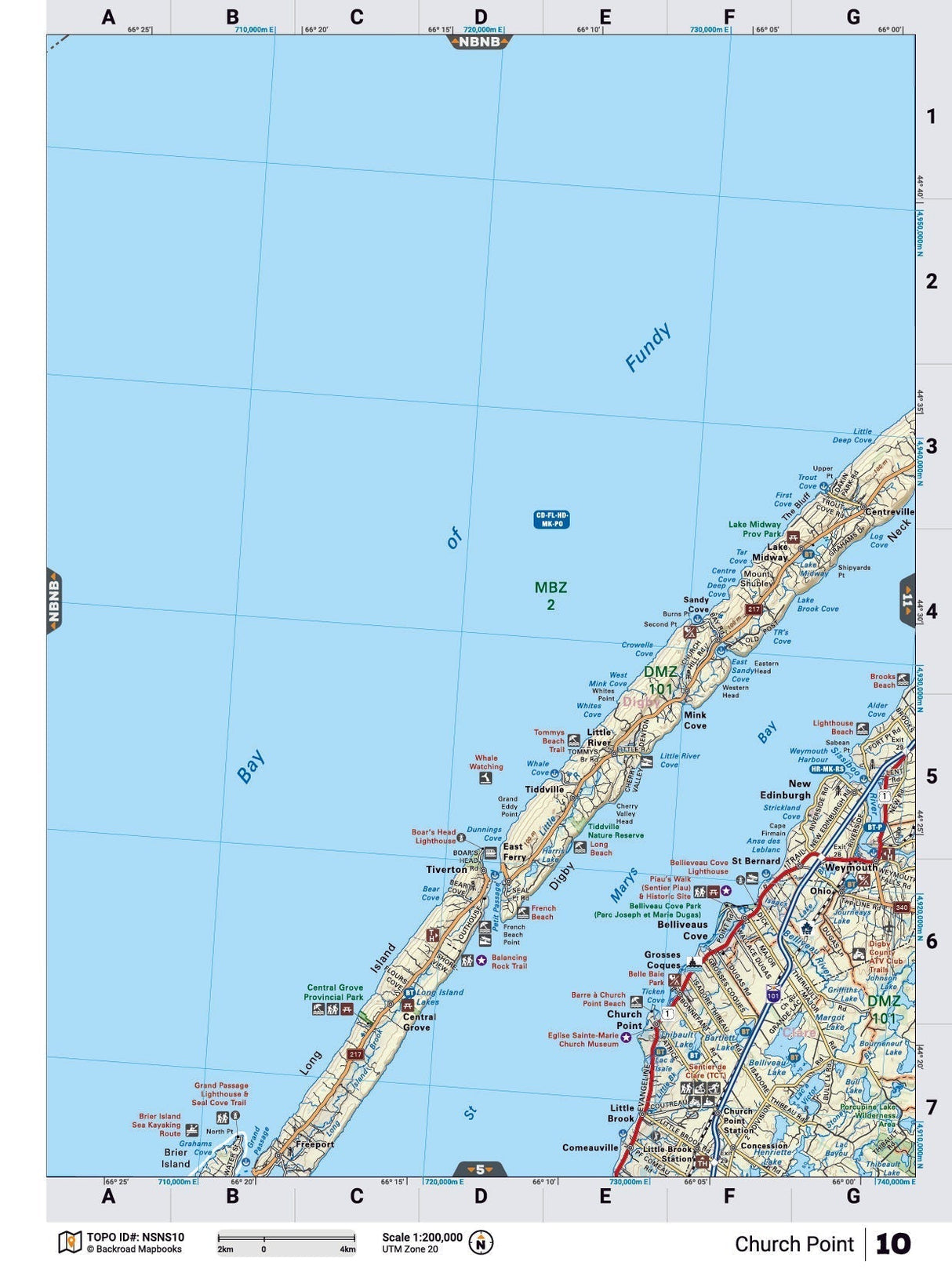 NSNS10 Wall Map - Church Point - Backroad Maps
