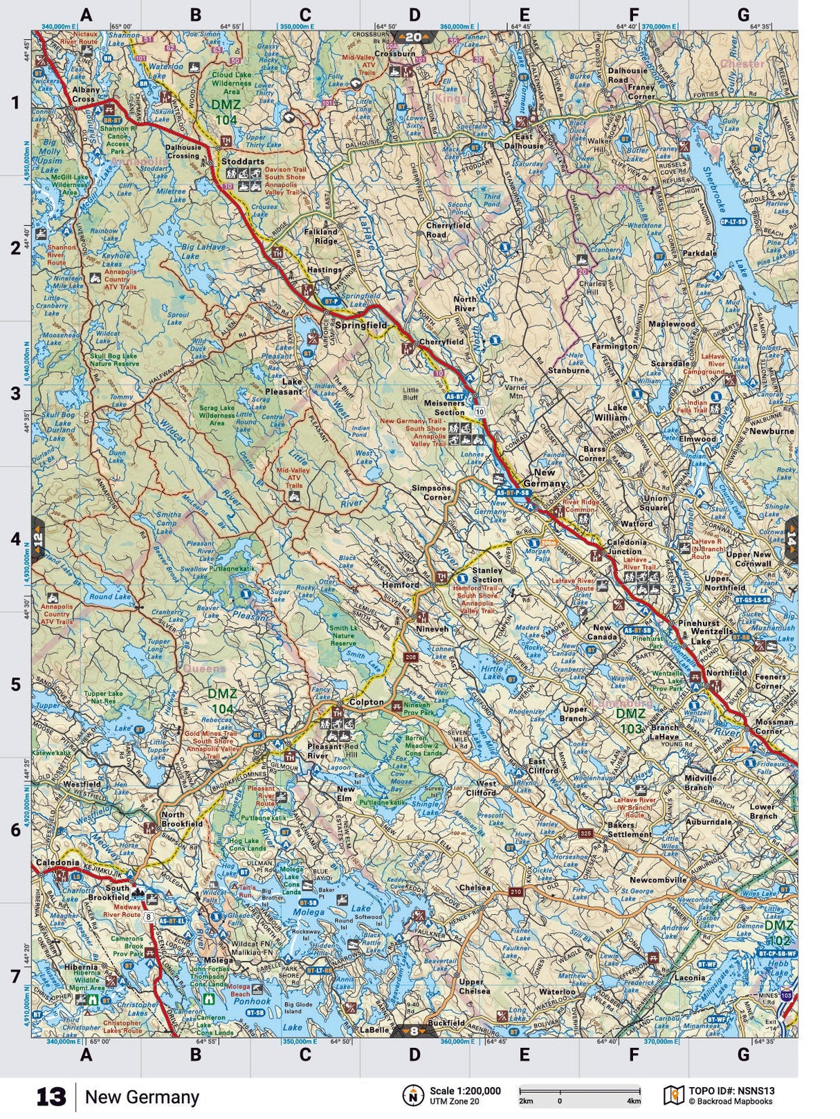 NSNS13 TOPO Map - New Germany - Backroad Maps