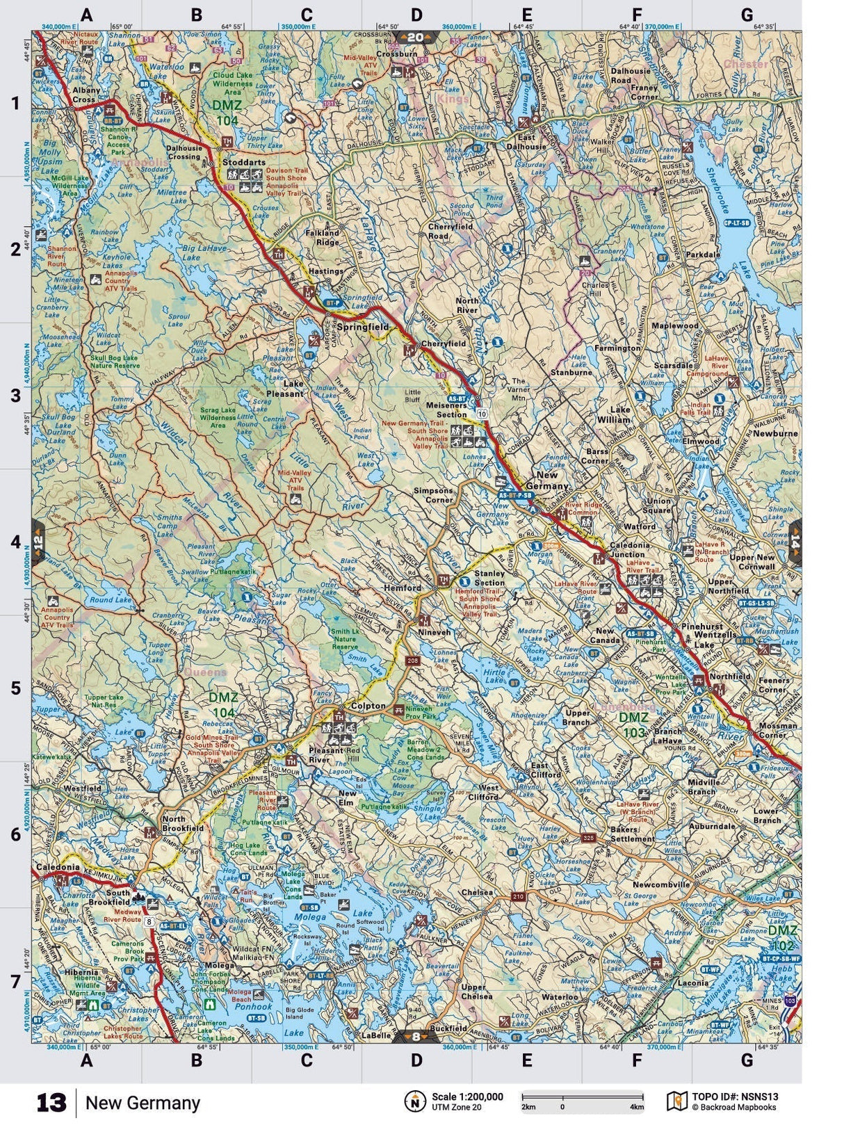 NSNS13 Wall Map - New Germany - Backroad Maps