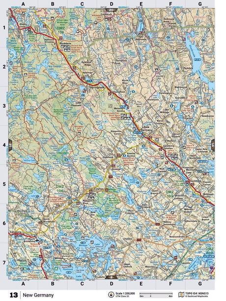 NSNS13 Wall Map - New Germany - Backroad Maps