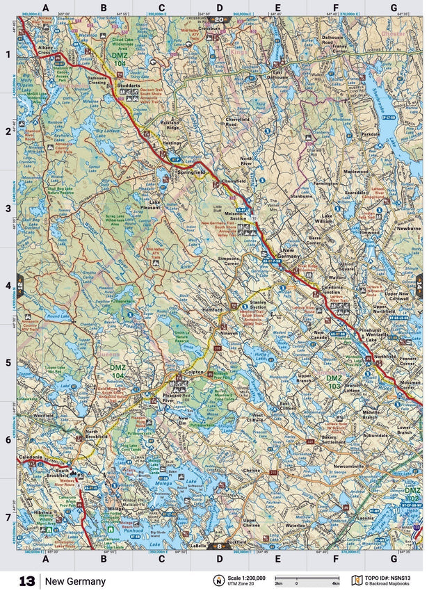 NSNS13 Wall Map - New Germany - Backroad Maps