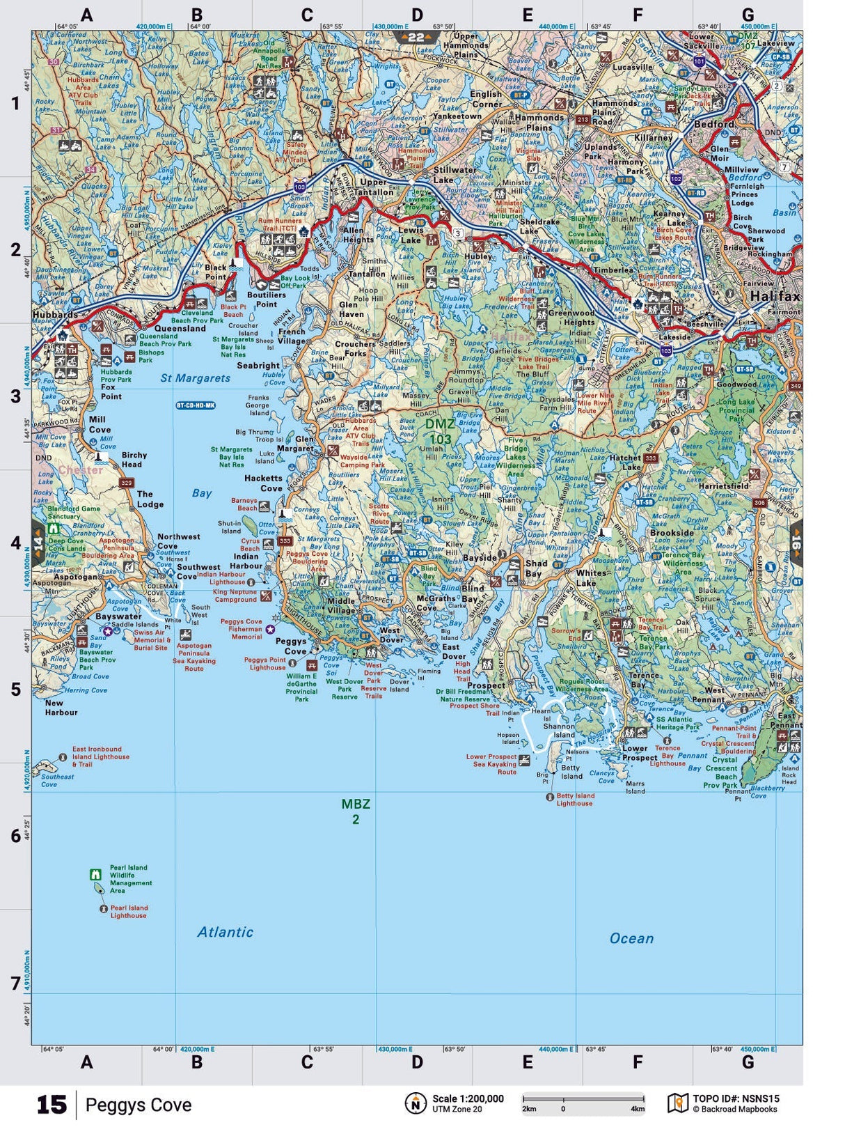 NSNS15 TOPO Map - Peggys Cove - Backroad Maps