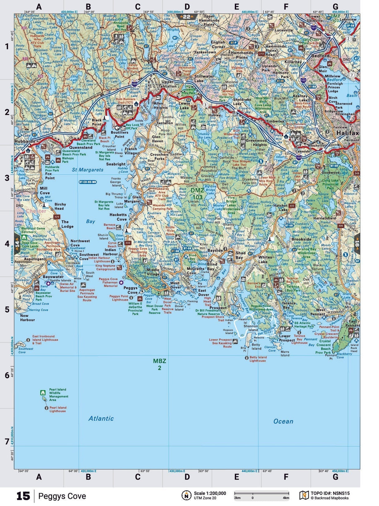 NSNS15 Wall Map - Peggys Cove - Backroad Maps