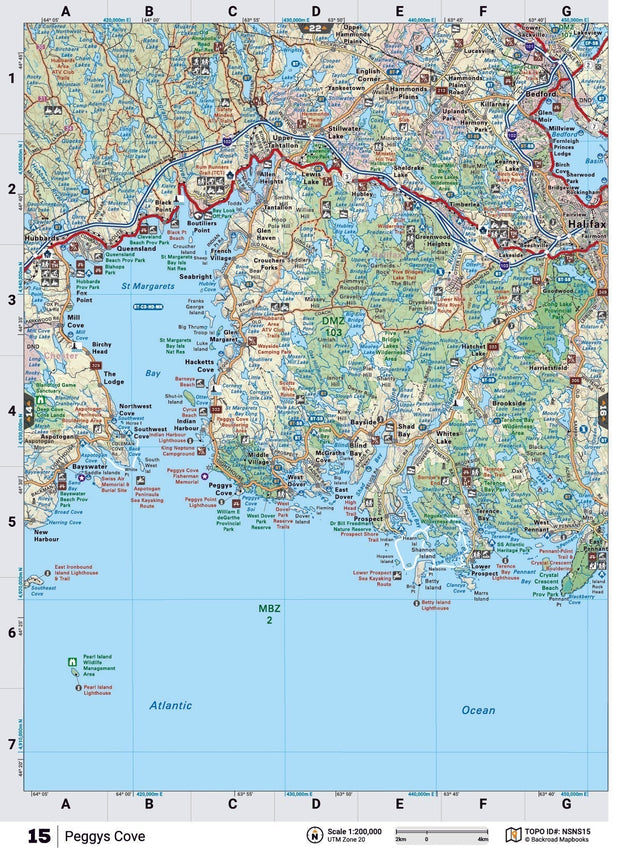 NSNS15 Wall Map - Peggys Cove - Backroad Maps
