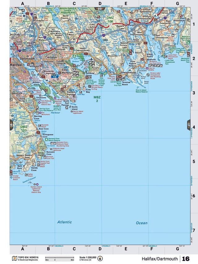 NSNS16 Wall Map - Halifax to Dartmouth - Backroad Maps