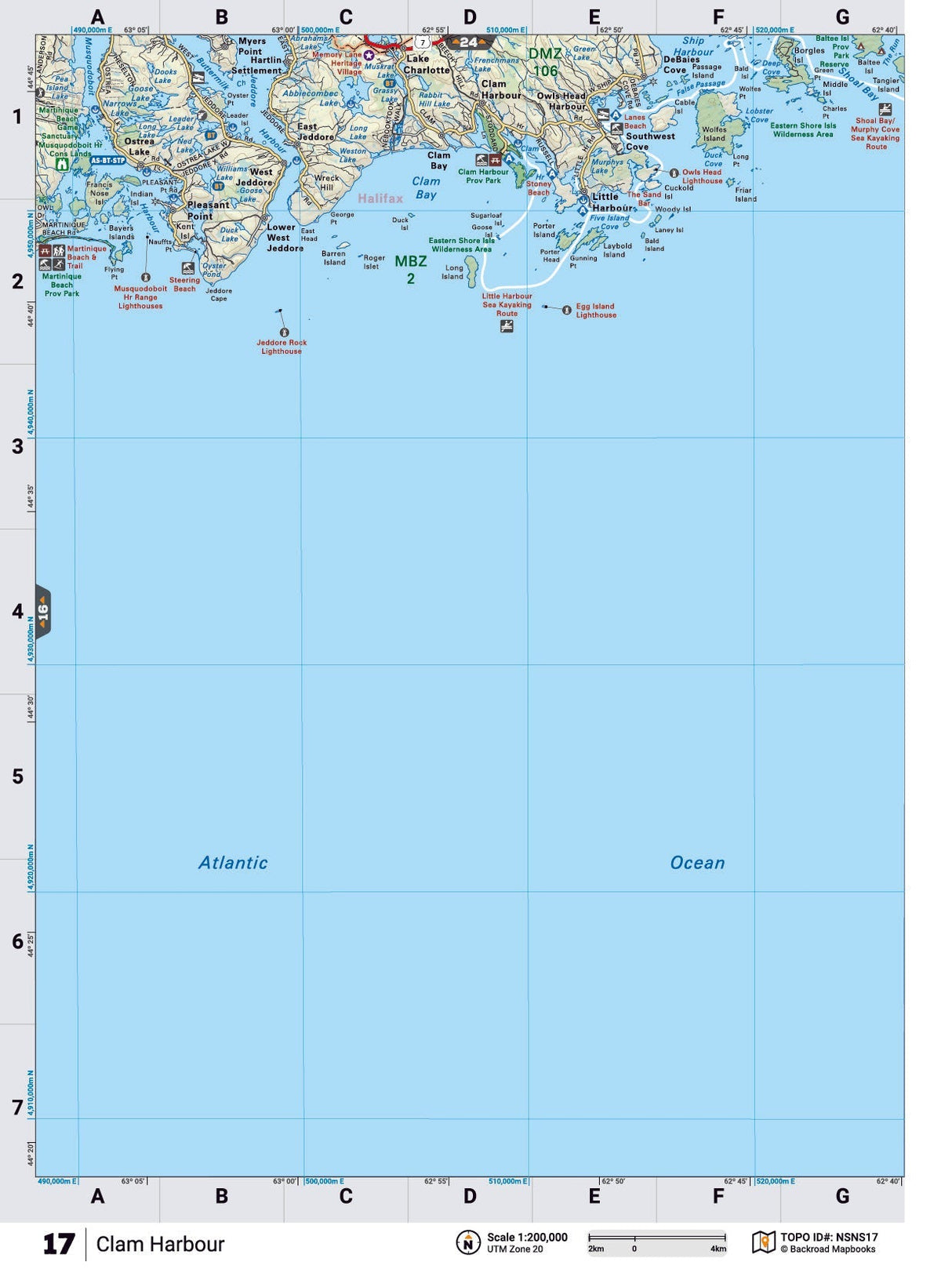 NSNS17 TOPO Map - Clam Harbour - Backroad Maps