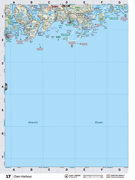 NSNS17 TOPO Map - Clam Harbour - Backroad Maps
