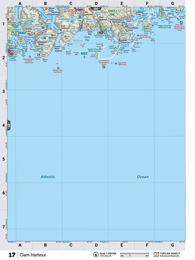 NSNS17 Wall Map - Clam Harbour - Backroad Maps