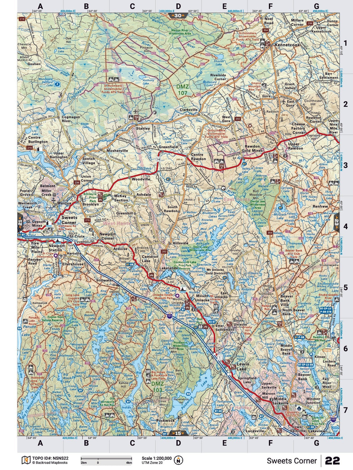 NSNS22 TOPO Map - Sweets Corner - Backroad Maps