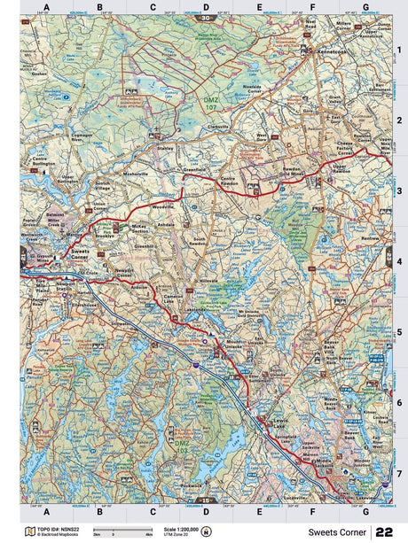 NSNS22 Wall Map - Sweets Corner - Backroad Maps