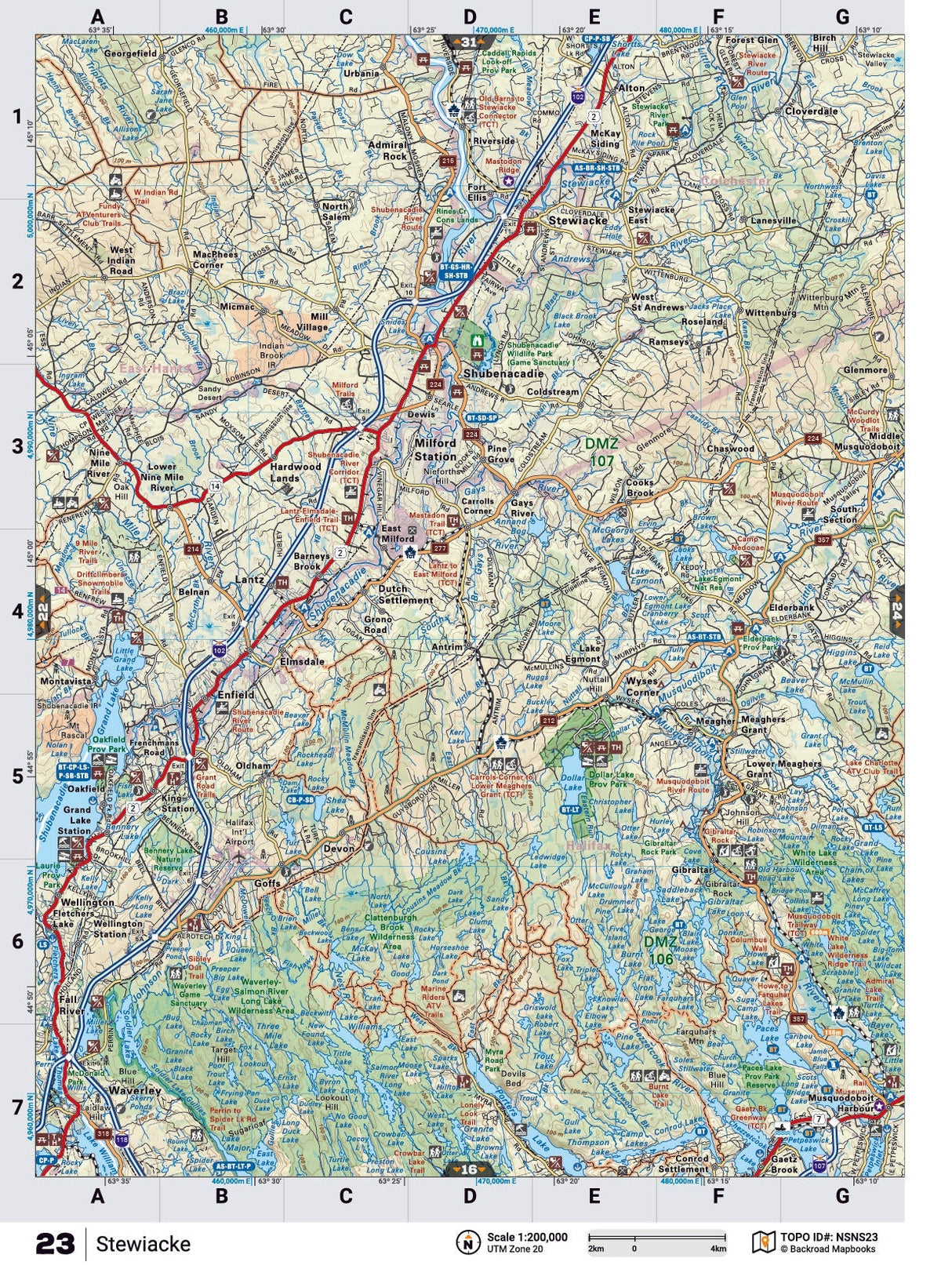 NSNS23 TOPO Map - Stewiacke - Backroad Maps