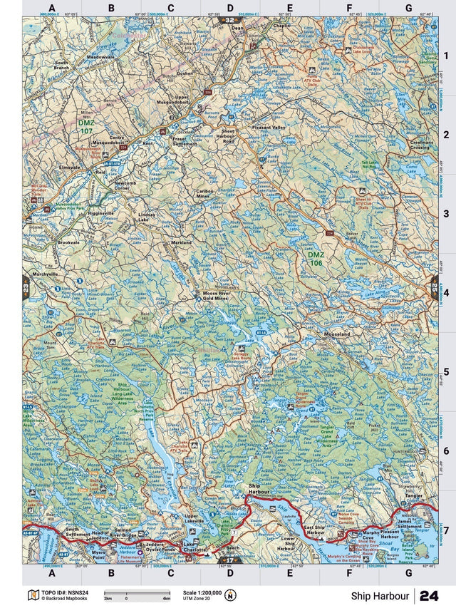 NSNS24 Wall Map - Ship Harbour - Backroad Maps