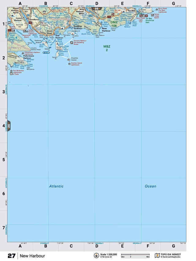 NSNS27 Wall Map - New Harbour - Backroad Maps