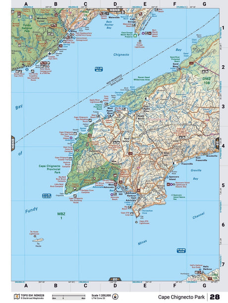 NSNS28 Wall Map - Cape Chignecto Park - Backroad Maps