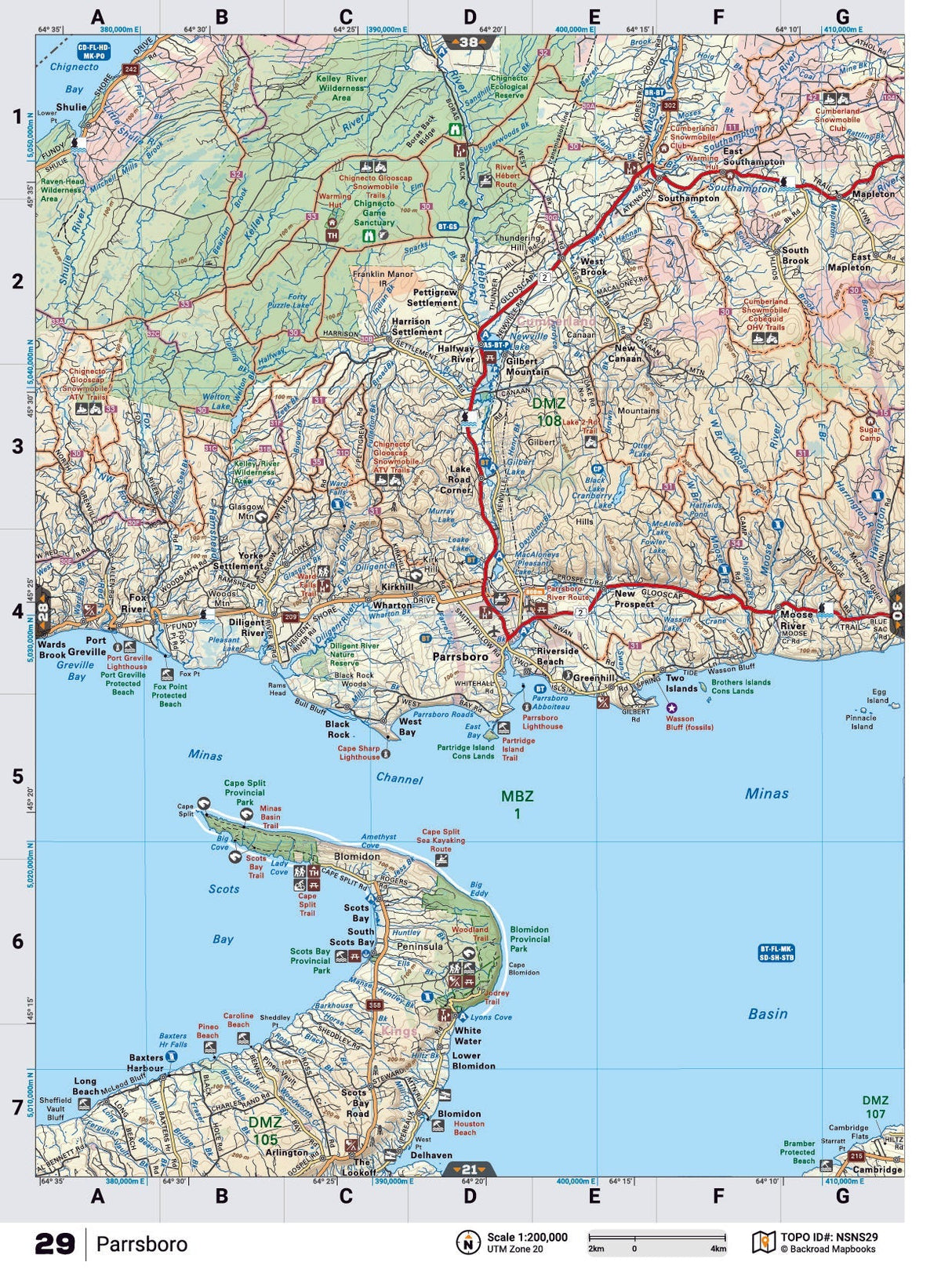 NSNS29 TOPO Map - Parrsboro - Backroad Maps