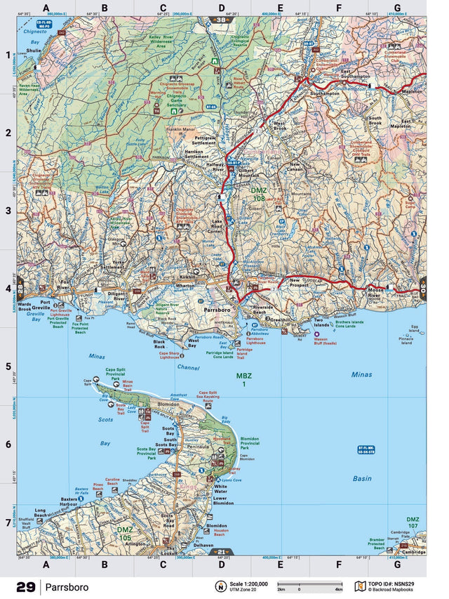 NSNS29 TOPO Map - Parrsboro - Backroad Maps