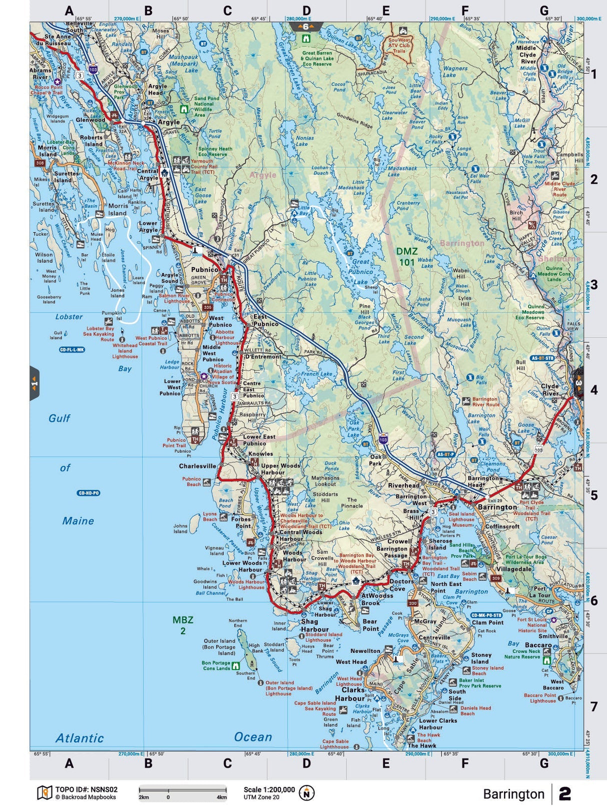 NSNS2 TOPO Map - Barrington - Backroad Maps