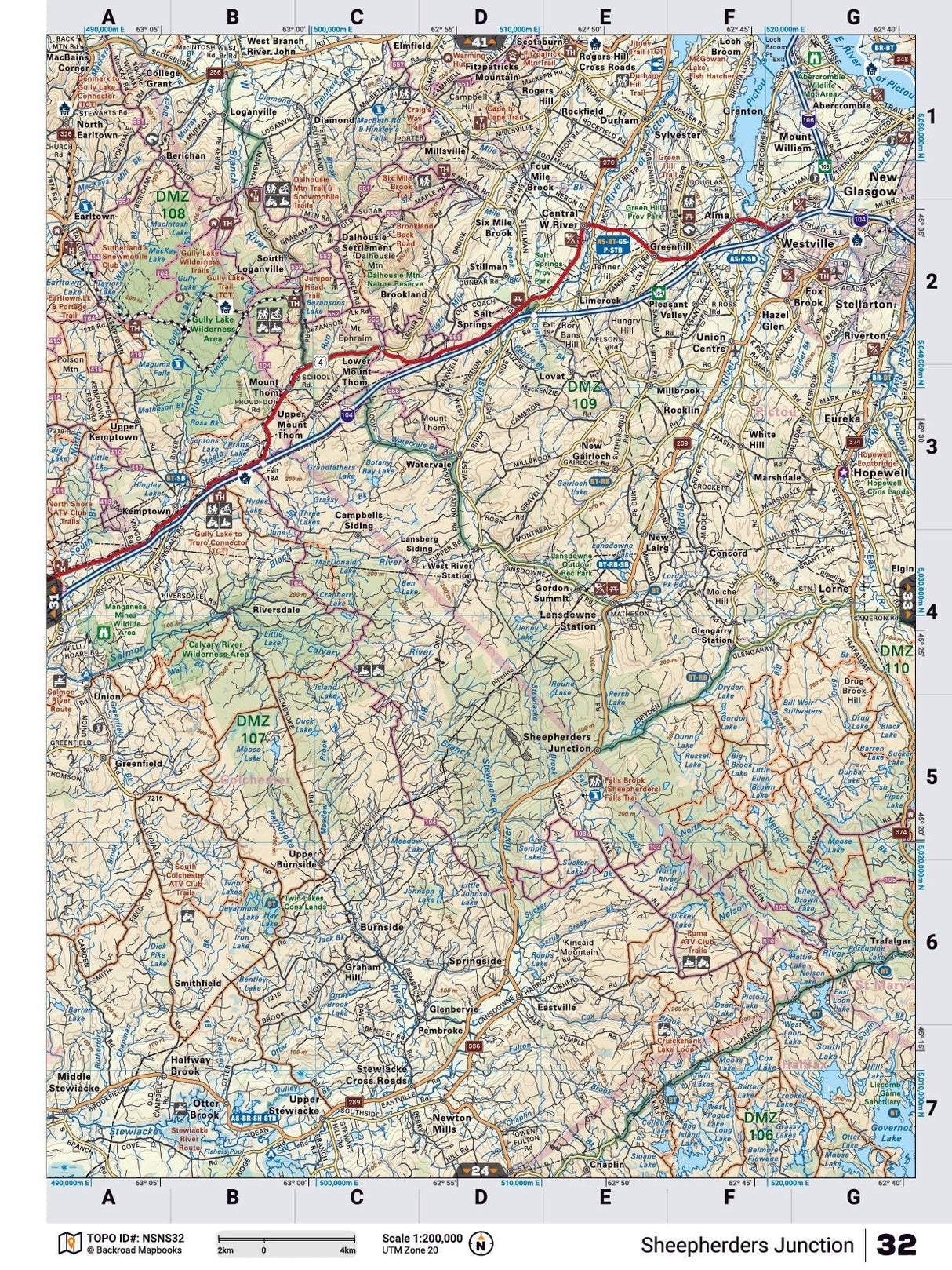 NSNS32 Wall Map - Sheepherders Junction - Backroad Maps