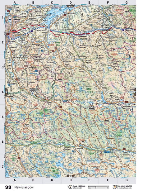 NSNS33 TOPO Map - New Glasgow - Backroad Maps