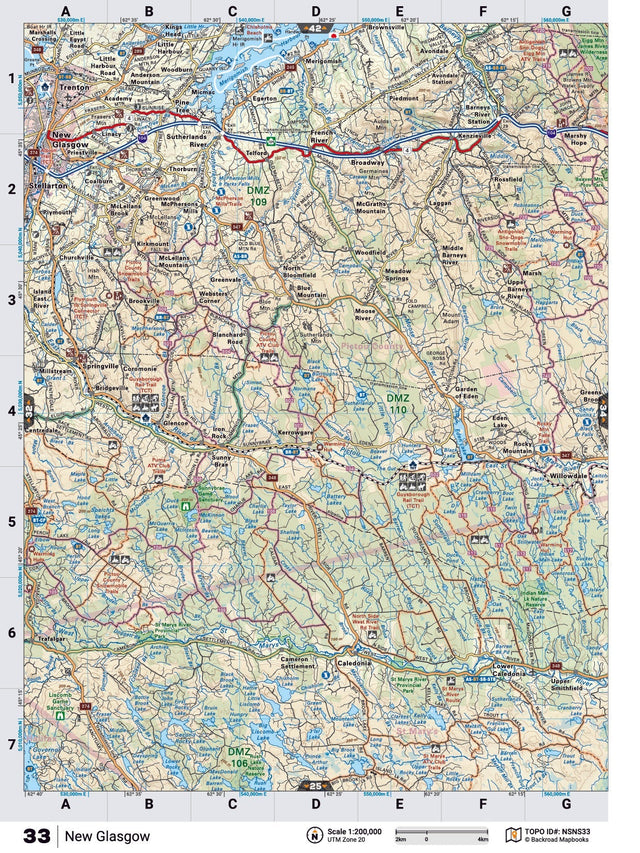 NSNS33 TOPO Map - New Glasgow - Backroad Maps