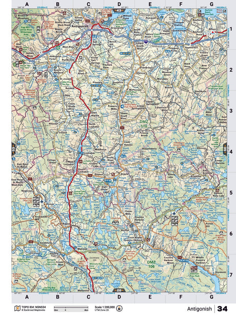 NSNS34 TOPO Map - Antigonish - Backroad Maps