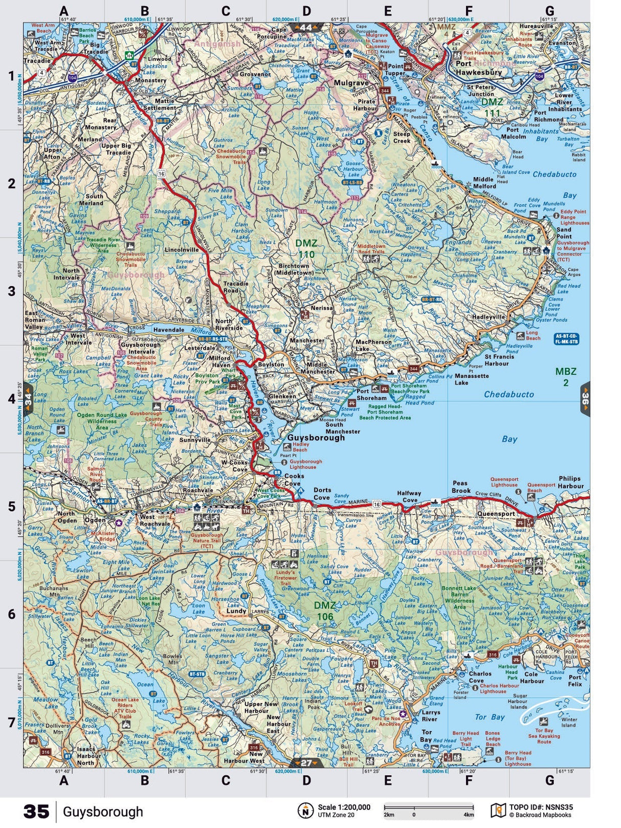 NSNS35 TOPO Map - Guysborough - Backroad Maps