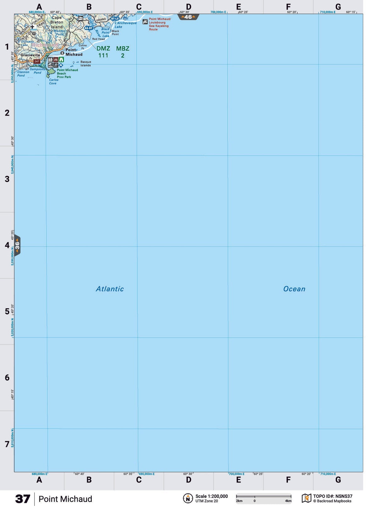 NSNS37 TOPO Map - Point Michaud - Backroad Maps