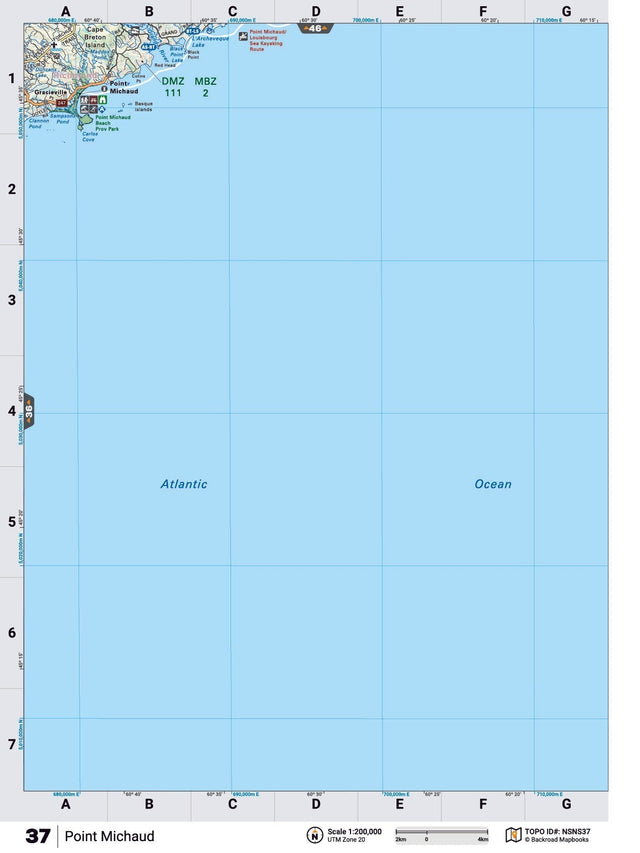 NSNS37 Wall Map - Point Michaud - Backroad Maps