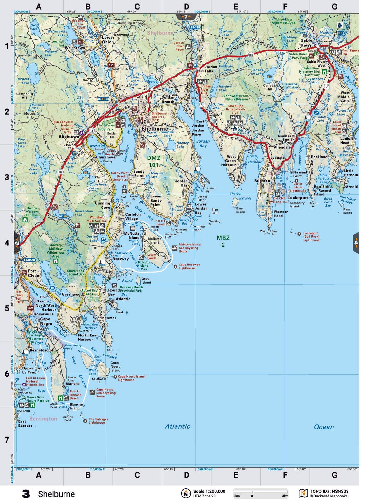NSNS3 TOPO Map - Shelburne - Backroad Maps