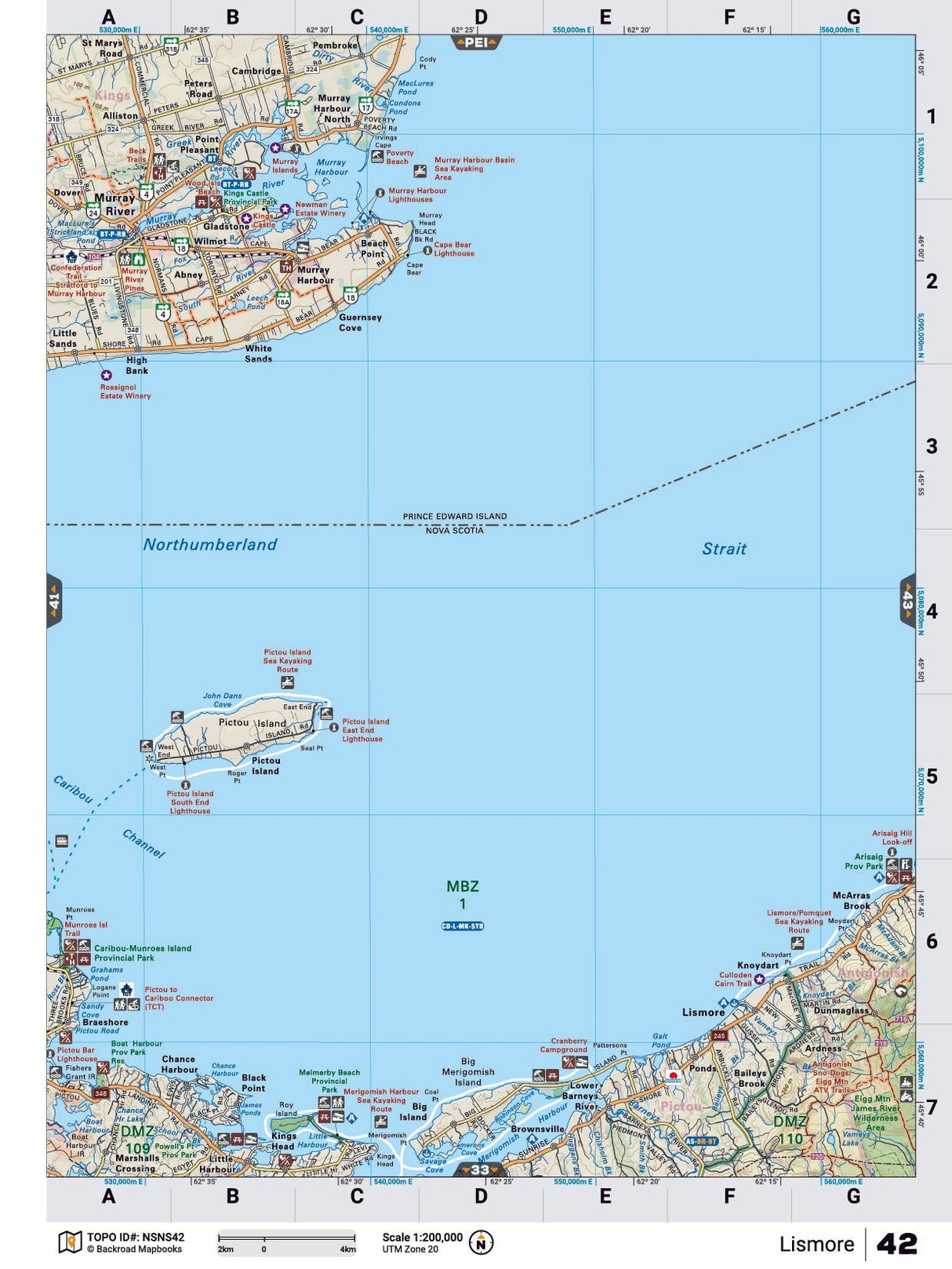 NSNS42 TOPO Map - Lismore - Backroad Maps