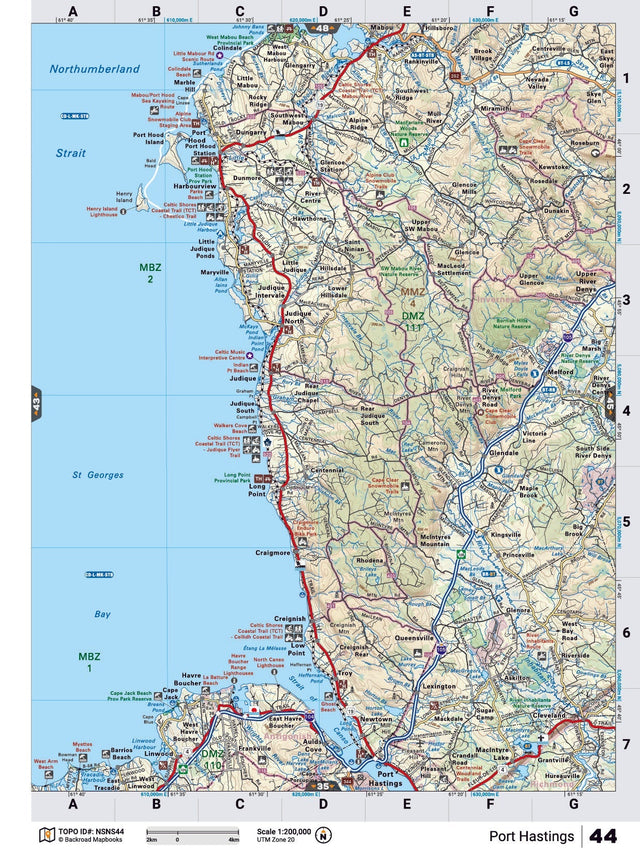 NSNS44 TOPO Map - Port Hastings - Backroad Maps