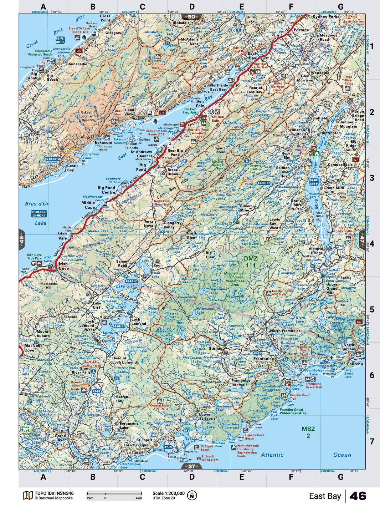 NSNS46 TOPO Map - East Bay - Backroad Maps