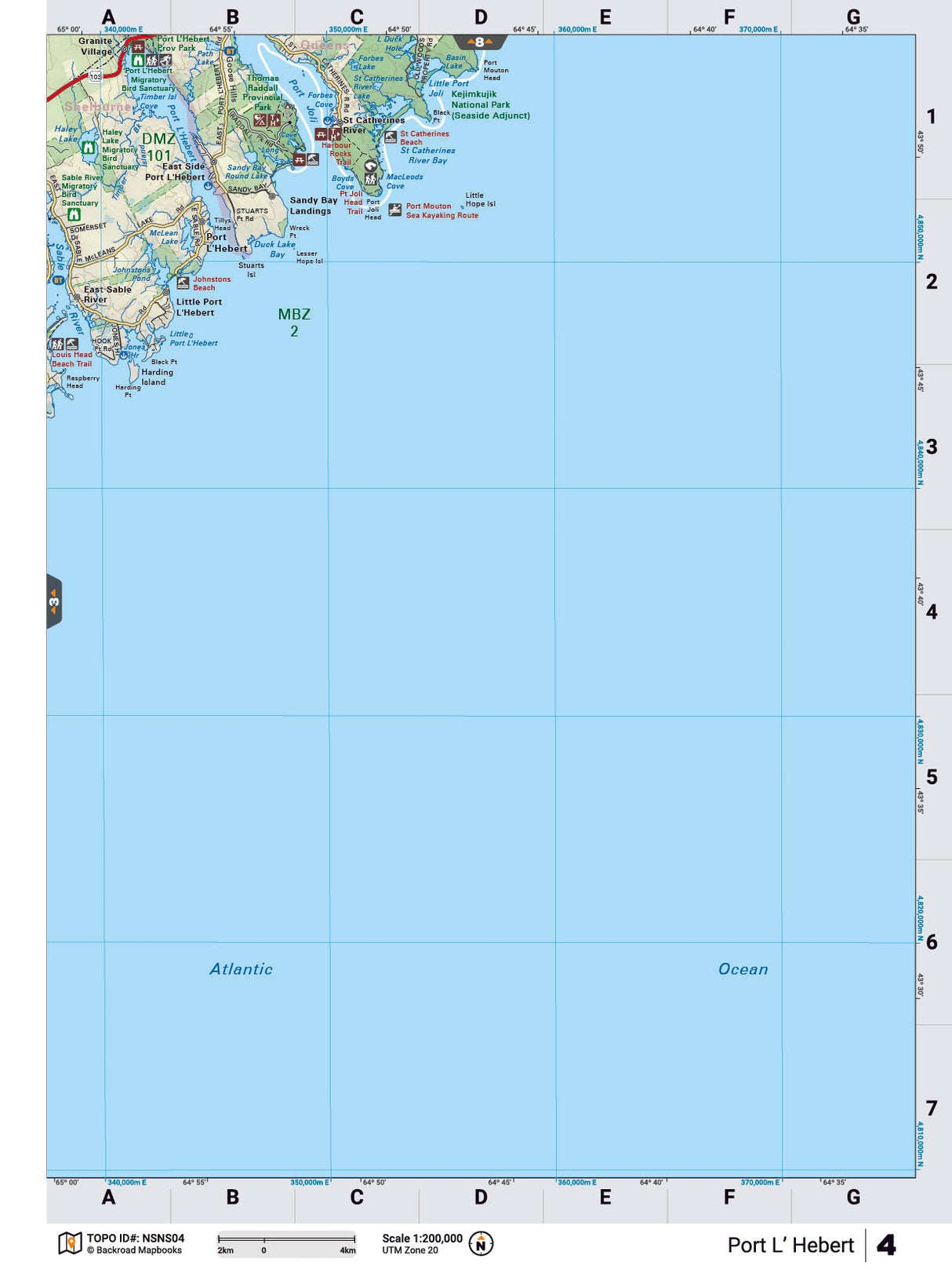NSNS4 TOPO Map - Port L'Hebert - Backroad Maps