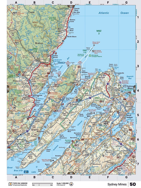 NSNS50 Wall Map - Sydney Mines - Backroad Maps
